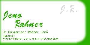 jeno rahner business card